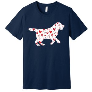 Valentines Day Labrador Hearts Puppy Dog Lover Premium T-Shirt