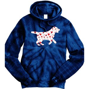 Valentines Day Labrador Hearts Puppy Dog Lover Tie Dye Hoodie