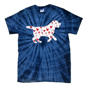 Valentines Day Labrador Hearts Puppy Dog Lover Tie-Dye T-Shirt