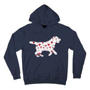 Valentines Day Labrador Hearts Puppy Dog Lover Tall Hoodie