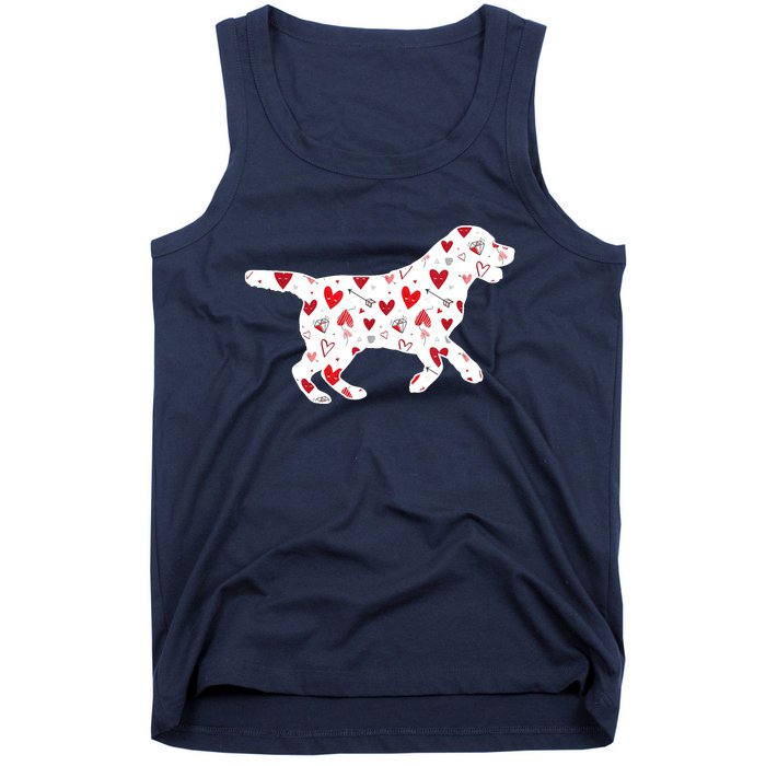 Valentines Day Labrador Hearts Puppy Dog Lover Tank Top