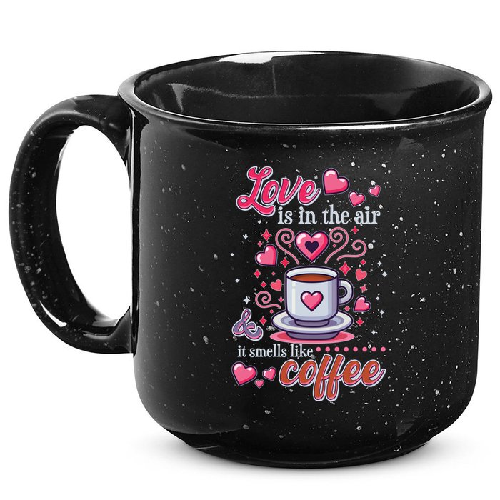 Valentines Day Love Is In The Air And It Smells Like Coffee 15oz Campfire Ceramic Mug