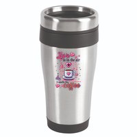 Valentines Day Love Is In The Air And It Smells Like Coffee 16oz Travel Tumbler