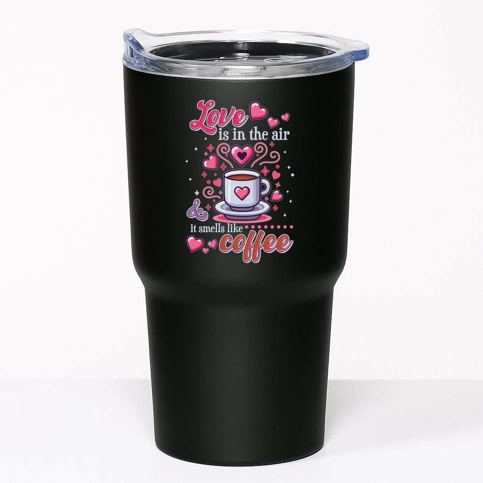 Valentines Day Love Is In The Air And It Smells Like Coffee Tumbler