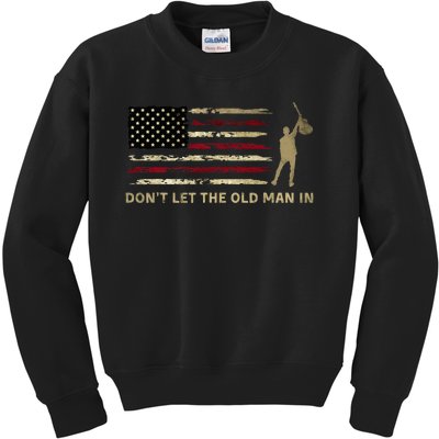 Vintage DonT Let The Old Man In American Flag Guitar Kids Sweatshirt