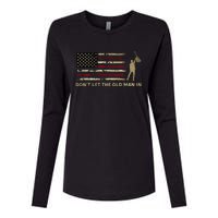 Vintage DonT Let The Old Man In American Flag Guitar Womens Cotton Relaxed Long Sleeve T-Shirt