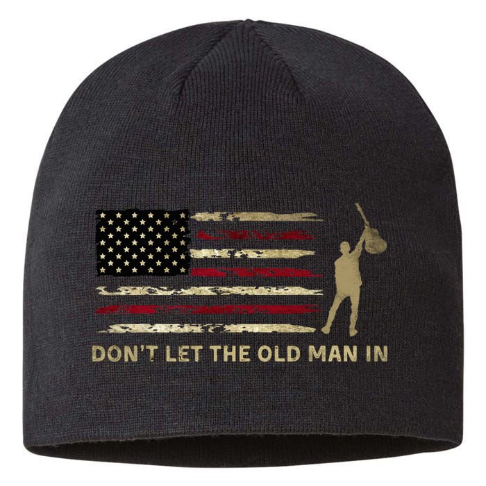 Vintage DonT Let The Old Man In American Flag Guitar Sustainable Beanie