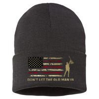 Vintage DonT Let The Old Man In American Flag Guitar Sustainable Knit Beanie