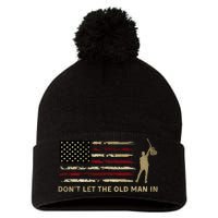 Vintage DonT Let The Old Man In American Flag Guitar Pom Pom 12in Knit Beanie