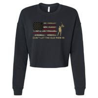 Vintage DonT Let The Old Man In American Flag Guitar Cropped Pullover Crew