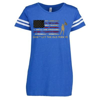 Vintage DonT Let The Old Man In American Flag Guitar Enza Ladies Jersey Football T-Shirt