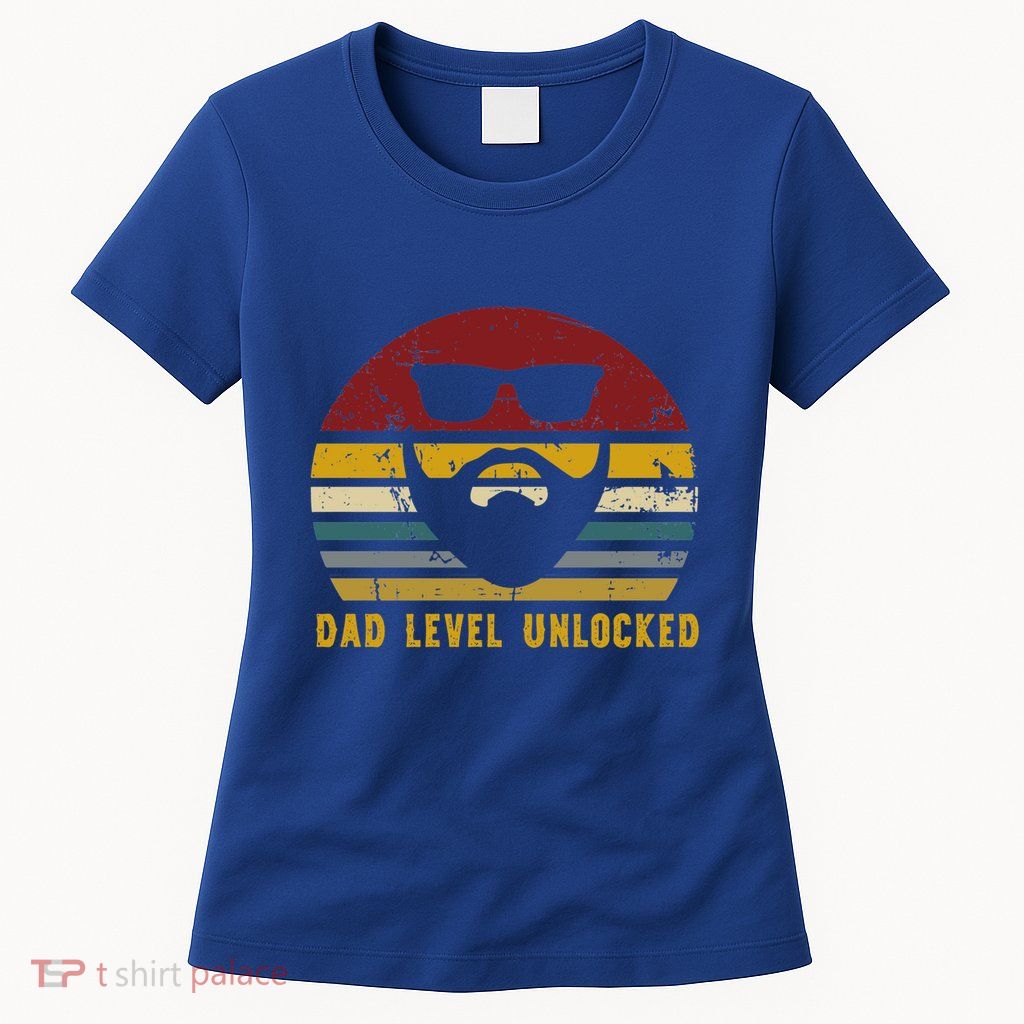 Vintage Dad Level Unlocked Promoted To Rad Dad Gift Womens T-Shirt