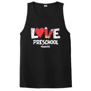 Valentines Day Love Preschool Squad Teacher Life Heart Gift PosiCharge Competitor Tank