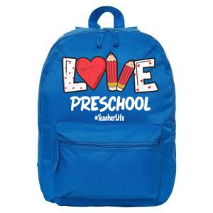 Valentines Day Love Preschool Squad Teacher Life Heart Gift 16 in Basic Backpack