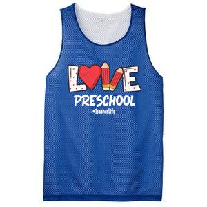 Valentines Day Love Preschool Squad Teacher Life Heart Gift Mesh Reversible Basketball Jersey Tank