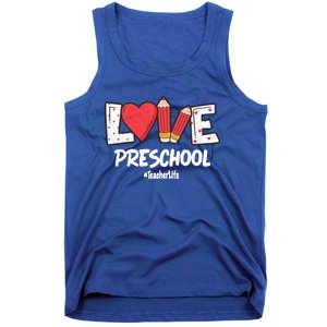 Valentines Day Love Preschool Squad Teacher Life Heart Gift Tank Top