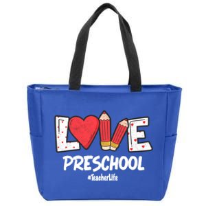 Valentines Day Love Preschool Squad Teacher Life Heart Gift Zip Tote Bag