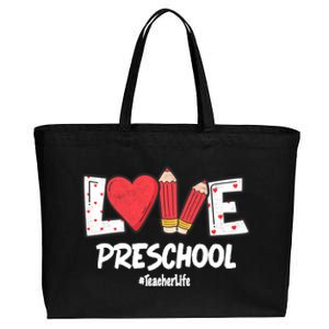 Valentines Day Love Preschool Squad Teacher Life Heart Gift Cotton Canvas Jumbo Tote