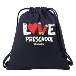 Valentines Day Love Preschool Squad Teacher Life Heart Gift Drawstring Bag