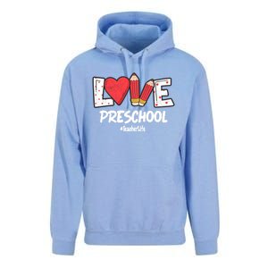 Valentines Day Love Preschool Squad Teacher Life Heart Gift Unisex Surf Hoodie