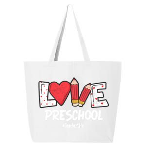 Valentines Day Love Preschool Squad Teacher Life Heart Gift 25L Jumbo Tote