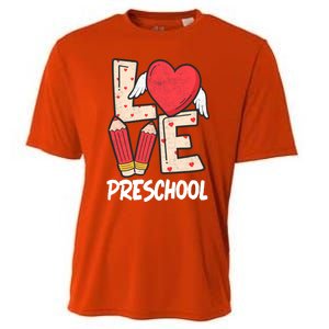 Valentines Day Love Preschool Squad Teacher Life Heart Cute Gift Cooling Performance Crew T-Shirt