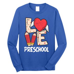 Valentines Day Love Preschool Squad Teacher Life Heart Cute Gift Long Sleeve Shirt