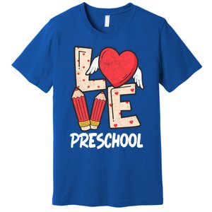 Valentines Day Love Preschool Squad Teacher Life Heart Cute Gift Premium T-Shirt