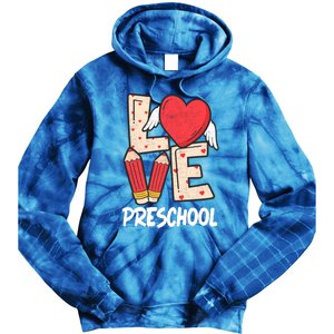 Valentines Day Love Preschool Squad Teacher Life Heart Cute Gift Tie Dye Hoodie