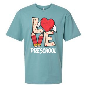 Valentines Day Love Preschool Squad Teacher Life Heart Cute Gift Sueded Cloud Jersey T-Shirt