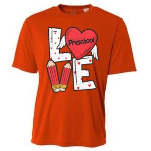 Valentines Day Love Preschool Squad Teacher Life Heart Gift Cooling Performance Crew T-Shirt