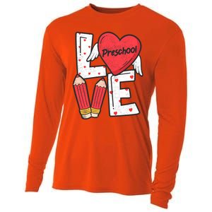 Valentines Day Love Preschool Squad Teacher Life Heart Gift Cooling Performance Long Sleeve Crew