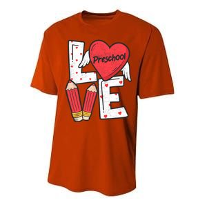 Valentines Day Love Preschool Squad Teacher Life Heart Gift Performance Sprint T-Shirt