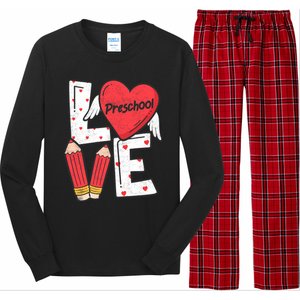 Valentines Day Love Preschool Squad Teacher Life Heart Gift Long Sleeve Pajama Set