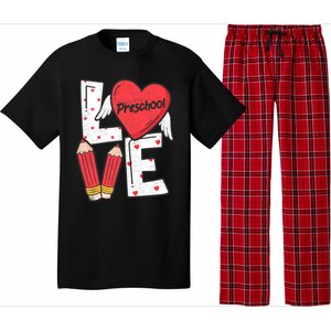 Valentines Day Love Preschool Squad Teacher Life Heart Gift Pajama Set