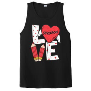 Valentines Day Love Preschool Squad Teacher Life Heart Gift PosiCharge Competitor Tank