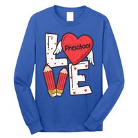 Valentines Day Love Preschool Squad Teacher Life Heart Gift Long Sleeve Shirt