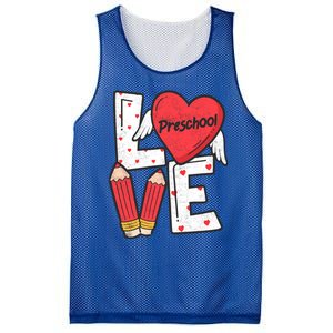 Valentines Day Love Preschool Squad Teacher Life Heart Gift Mesh Reversible Basketball Jersey Tank