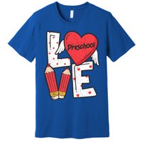 Valentines Day Love Preschool Squad Teacher Life Heart Gift Premium T-Shirt