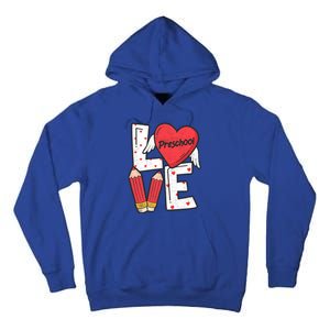 Valentines Day Love Preschool Squad Teacher Life Heart Gift Tall Hoodie