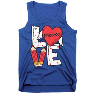 Valentines Day Love Preschool Squad Teacher Life Heart Gift Tank Top