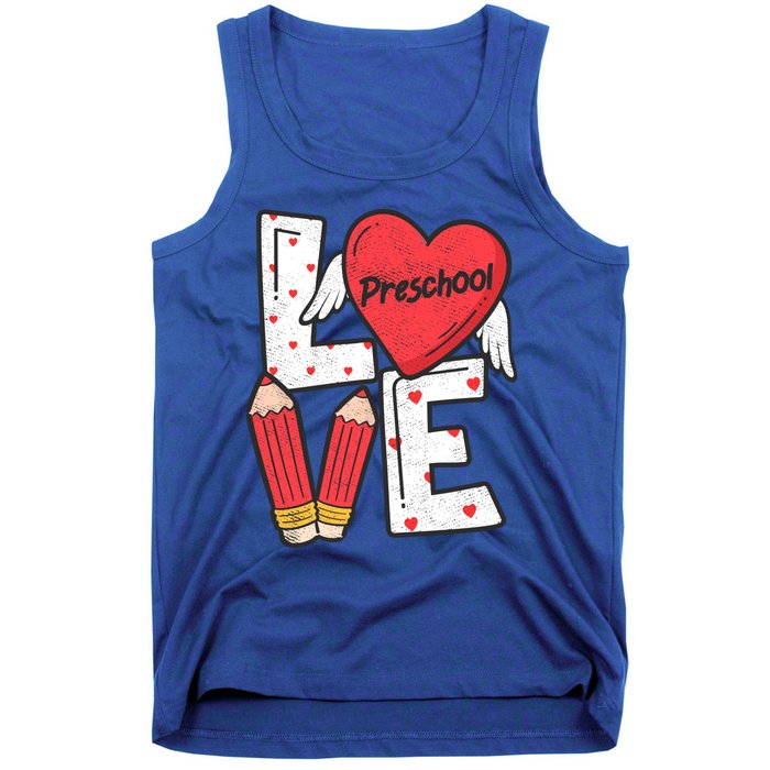 Valentines Day Love Preschool Squad Teacher Life Heart Gift Tank Top