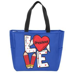 Valentines Day Love Preschool Squad Teacher Life Heart Gift Zip Tote Bag