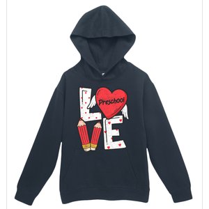 Valentines Day Love Preschool Squad Teacher Life Heart Gift Urban Pullover Hoodie