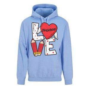 Valentines Day Love Preschool Squad Teacher Life Heart Gift Unisex Surf Hoodie