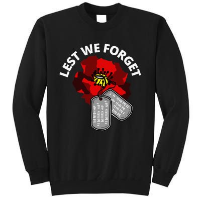 Veterans Day Lest We Forget Red Poppy Flower Usa Tall Sweatshirt