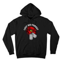 Veterans Day Lest We Forget Red Poppy Flower Usa Tall Hoodie