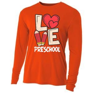 Valentines Day Love Preschool Squad Teacher Life Heart Gift Cooling Performance Long Sleeve Crew