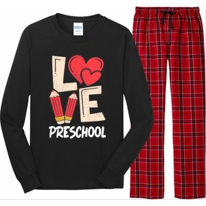 Valentines Day Love Preschool Squad Teacher Life Heart Gift Long Sleeve Pajama Set