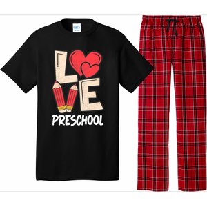 Valentines Day Love Preschool Squad Teacher Life Heart Gift Pajama Set